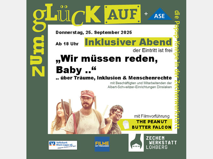 Inklusiver Abend am 25. September in der Zechenwerkstatt